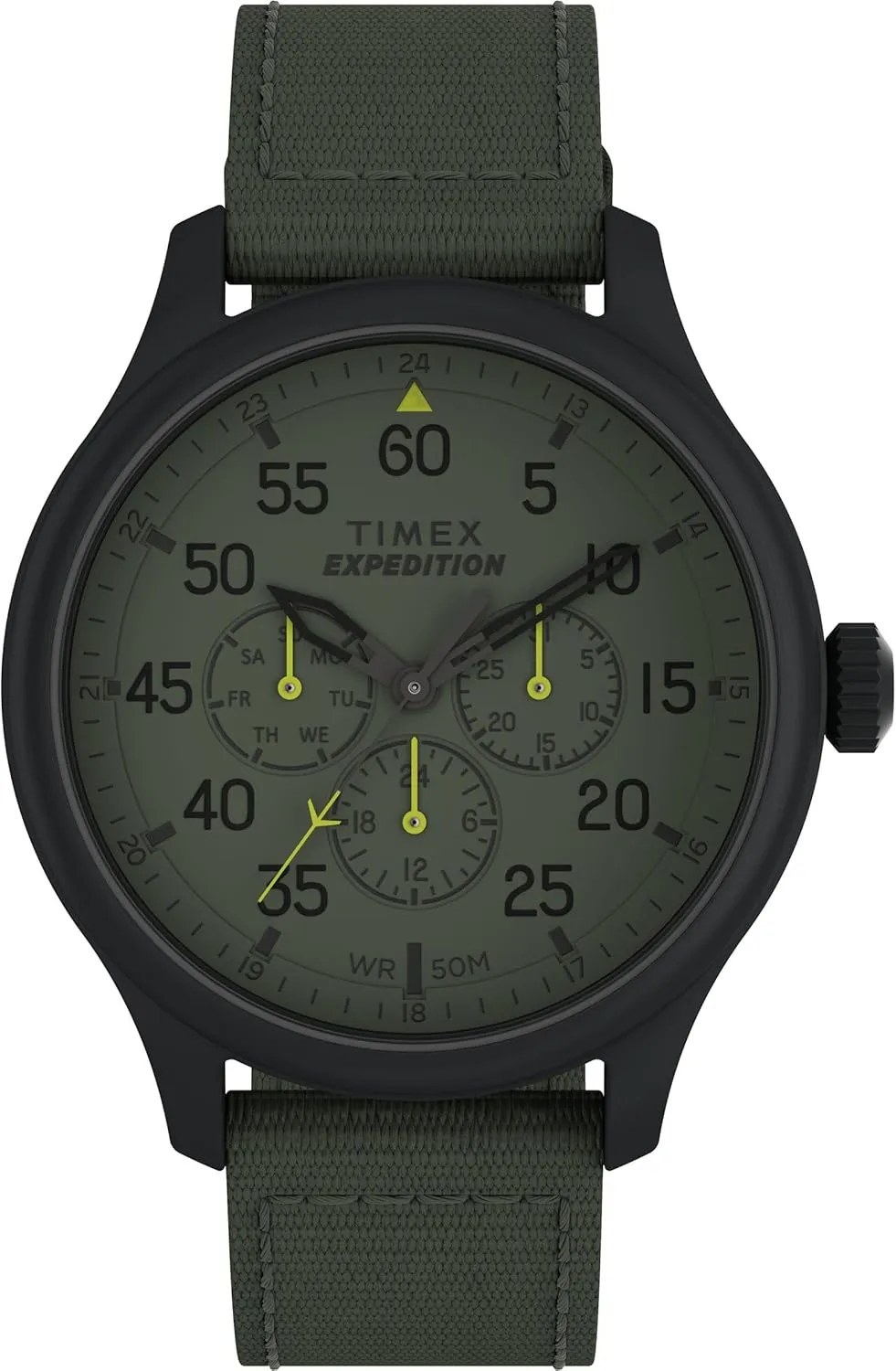 Timex Expedition Field Chronograph 43mm Men’s Analog Watch | INDIGLO Backlight | Durable Comfortable Adjustable Strap | Rugged Outdoor Watch | 100M Water Resistance