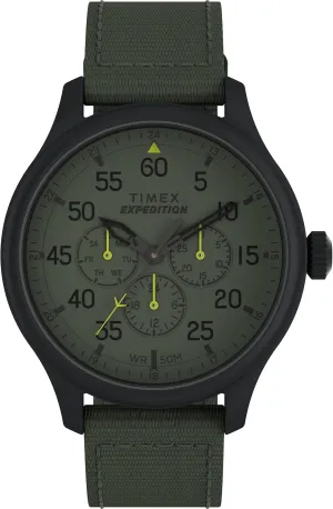 Timex Expedition Field Chronograph 43mm Men’s Analog Watch | INDIGLO Backlight | Durable Comfortable Adjustable Strap | Rugged Outdoor Watch | 100M Water Resistance
