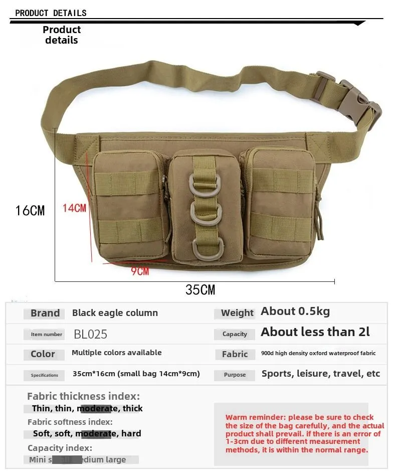 TrailVault™ Tactical Organizer Pouch – 500D Oxford EDC Sling/Waist Bag