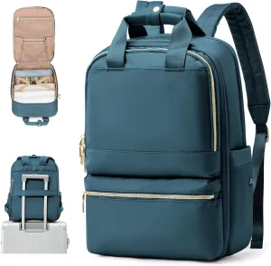 Travel Backpack Carry On Flight Approved Small Travel Backpack For Women Carry On Backpack Personal Item Travel Bag Laptop Teacher Backpack Work Backpack For Traveling On Airplane Peacock Blue