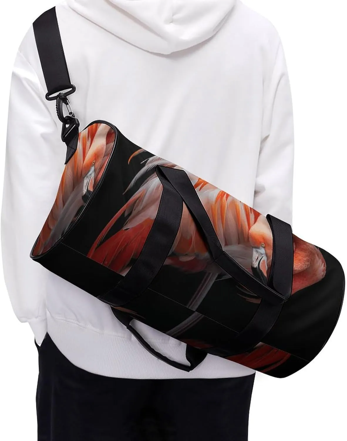 Travel Duffel Bag for Men And Women,Flamingo Lowers Its Head Waterproof Sports Fitness Bag Portable Travel Duffel Bag