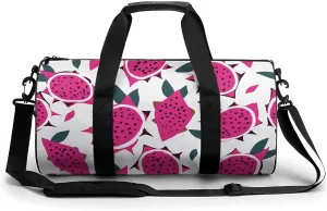 Travel Duffel Bag for Men And Women,Red Dragon Fruit Pattern Waterproof Sports Fitness Bag Portable Travel Duffel Bag