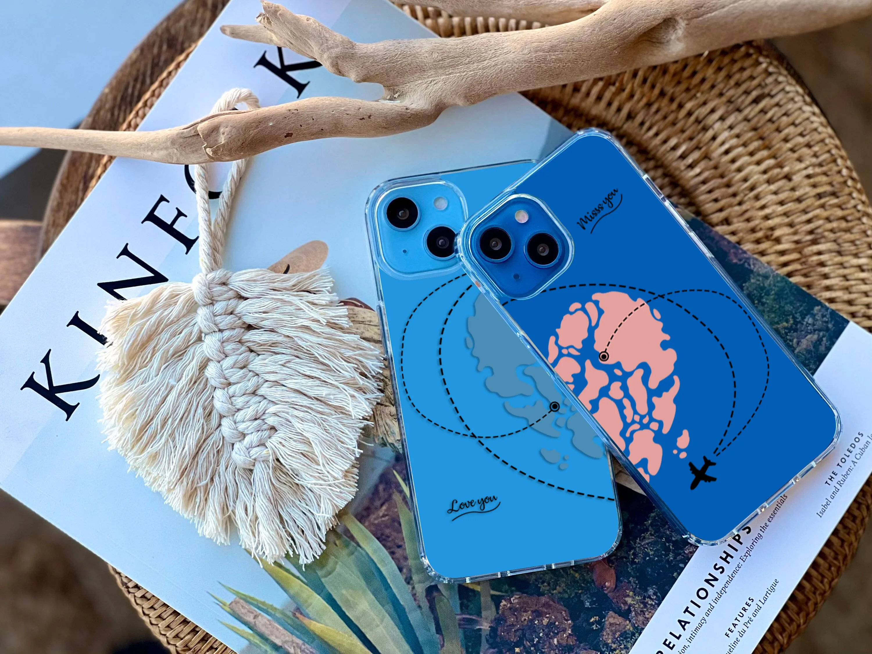 Travel Heart Map Couple Clear Silicon Case