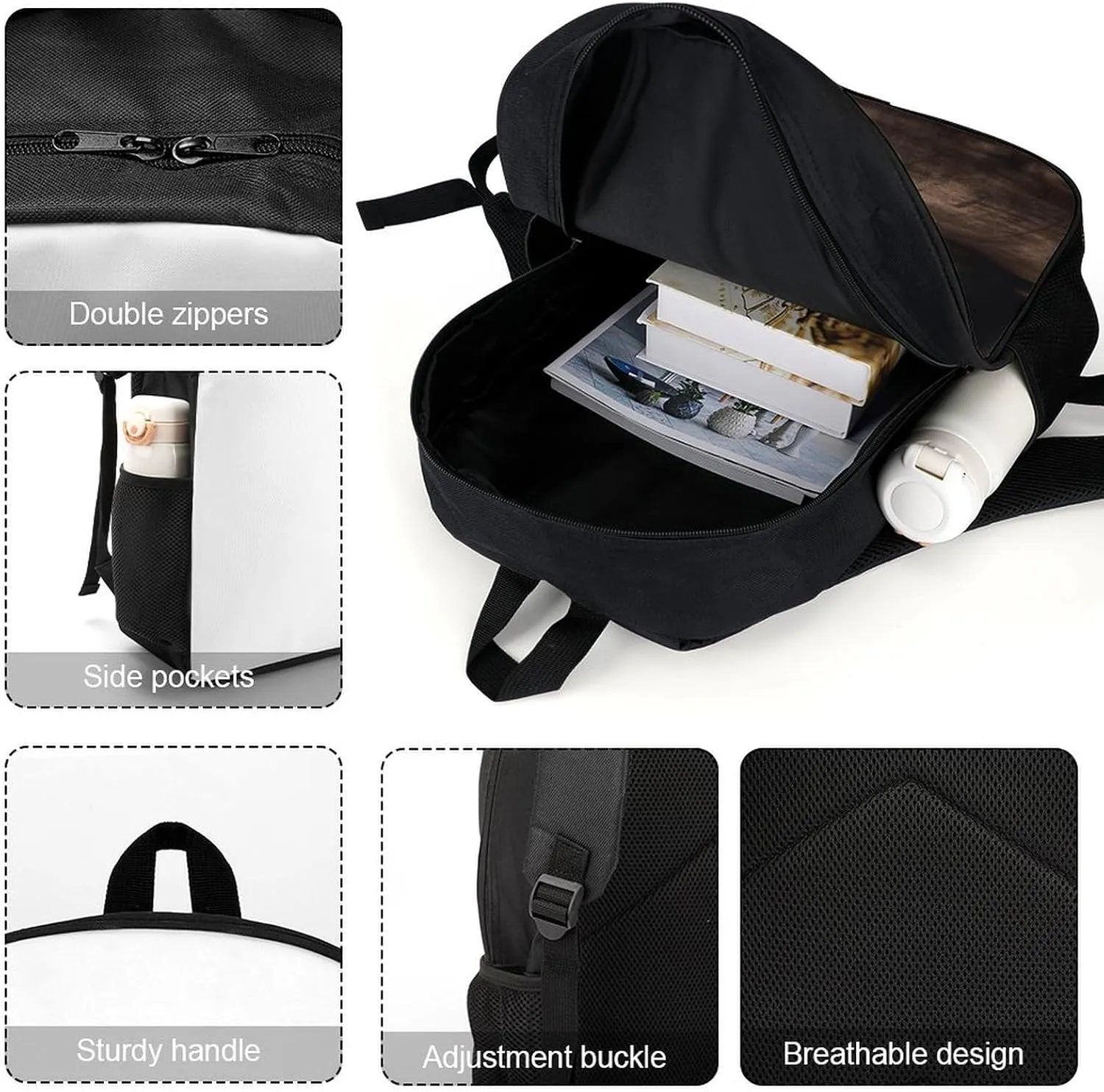 Travel Laptop Backpack Slim Durable Lightweight Back Pack Cute Baseball on Wooden Small Backpack For Women Men