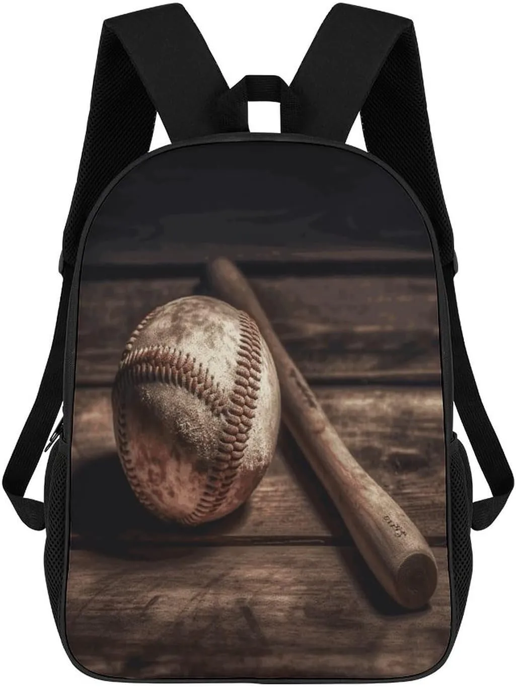 Travel Laptop Backpack Slim Durable Lightweight Back Pack Cute Baseball on Wooden Small Backpack For Women Men
