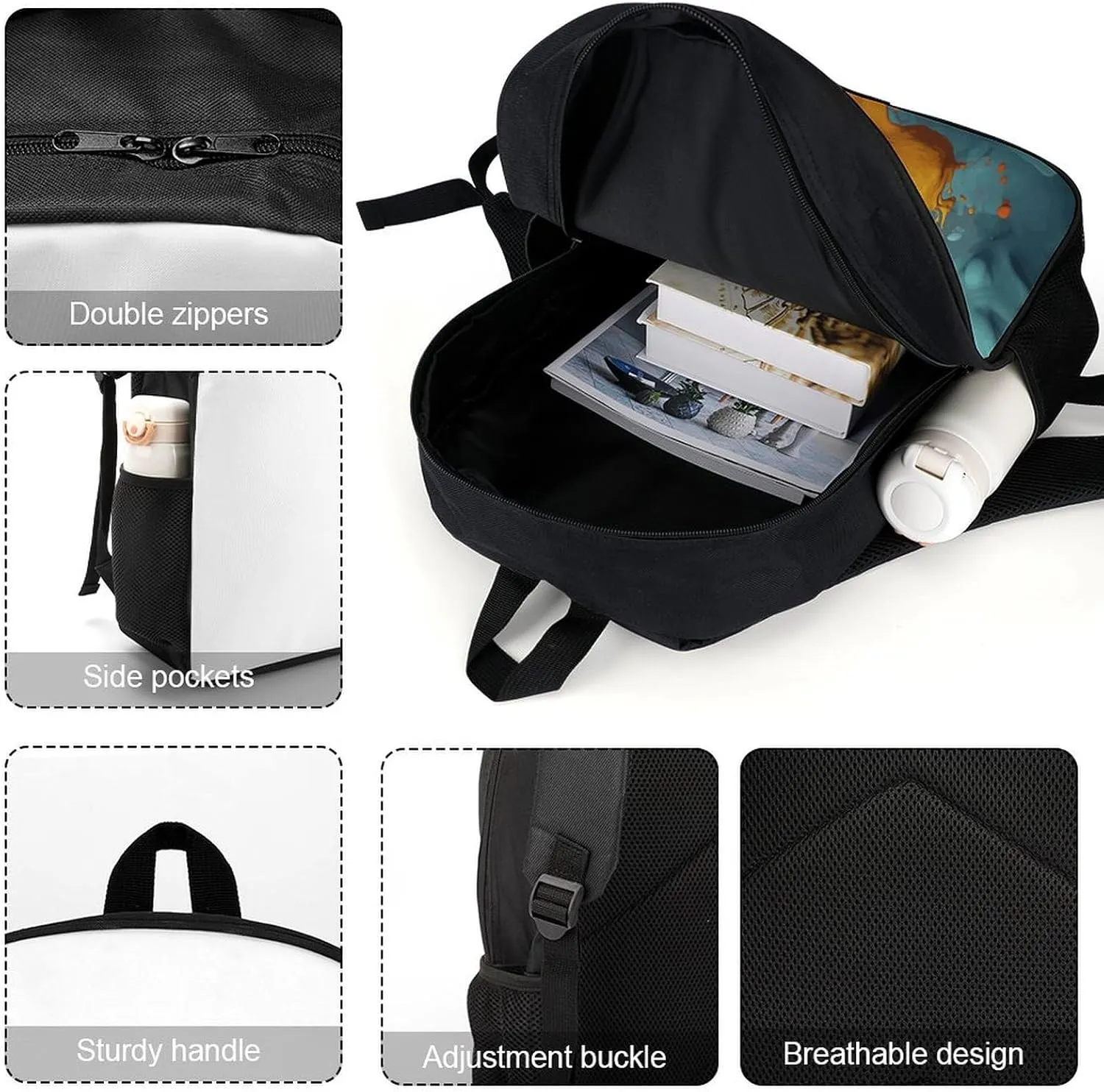 Travel Laptop Backpack Slim Durable Lightweight Back Pack Cute Color Animation Small Backpack For Women Men