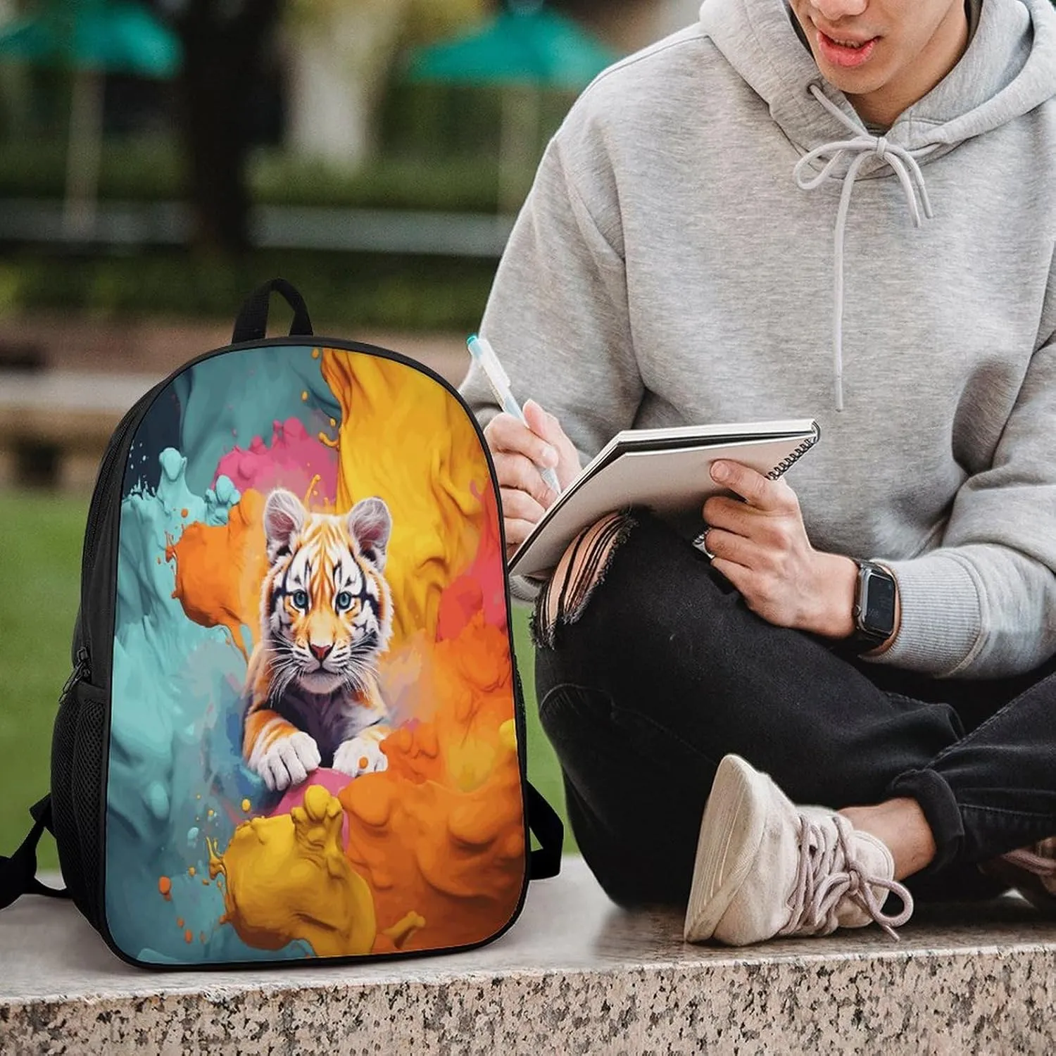 Travel Laptop Backpack Slim Durable Lightweight Back Pack Cute Color Animation Small Backpack For Women Men