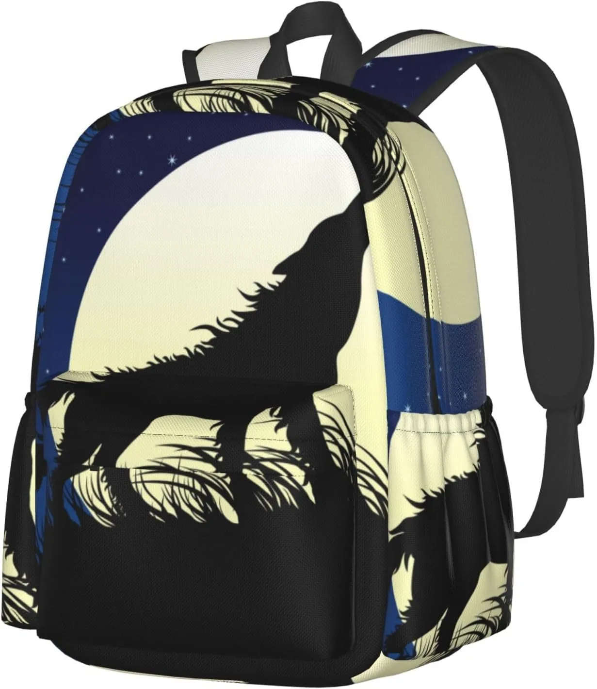 Travel Laptop Backpack Waterproof and Anti-Theft Backpack Rucksack with Laptop Compartment for Women Men College Picnic Daypack Compatible with Wolf Howling On The Full Moon