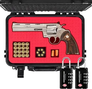 TSA Lockable Hard Revolver Case with 2 TSA Locks, Waterproof & Shock Proof TSA Approved - Gun Case for Revolver Case