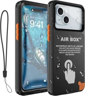 Underwater Phone Case for Snorkeling, [IP68 Waterproof] [Sensitive Inflated Touchscreen] [Precise Buttons], Only for 6.1" iPhone 16, 15/15 Pro, 14/14 Pro, 13/13 Pro, 12/12 Pro - Black
