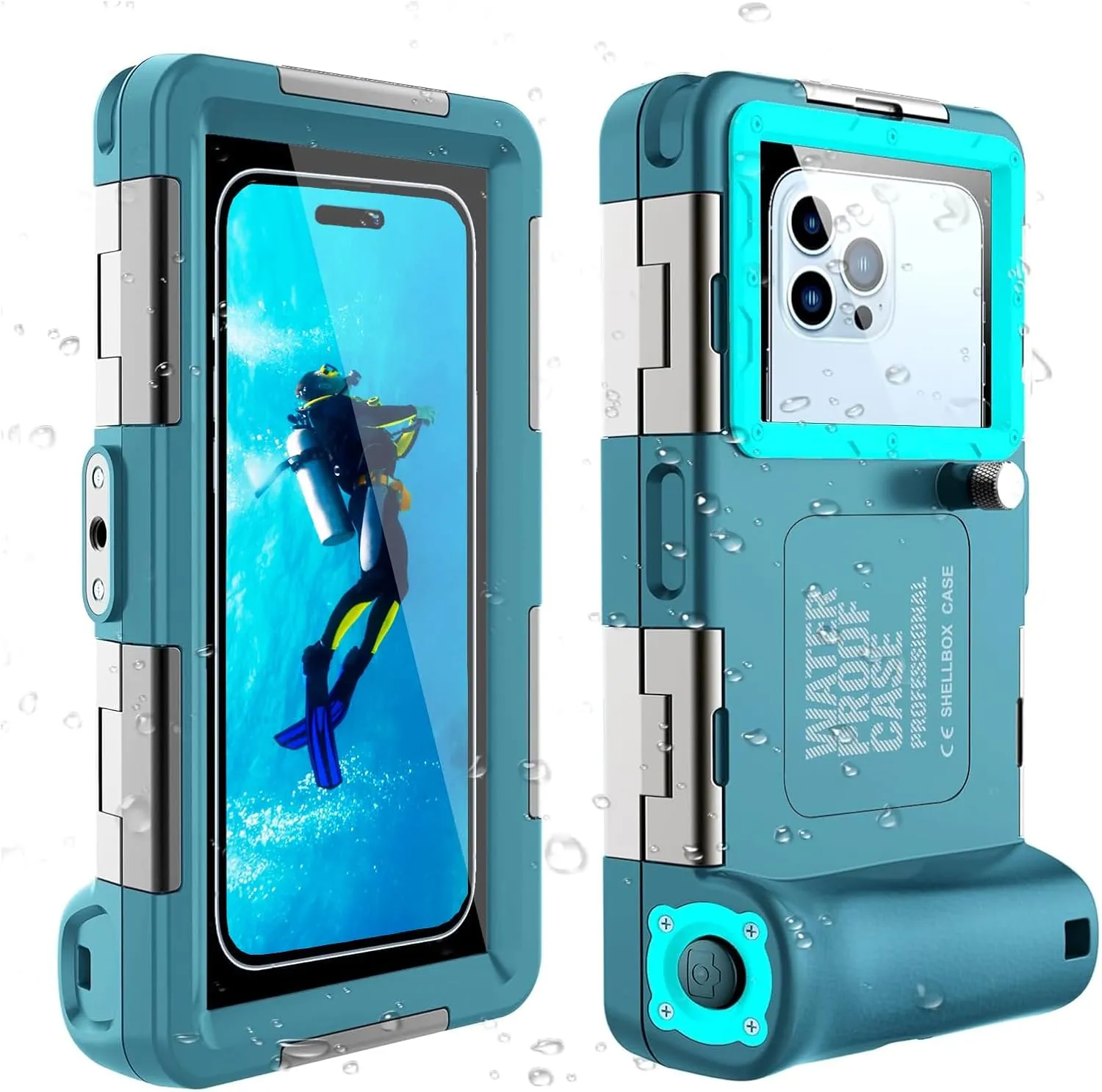 Universal Underwater Phone Protective Case [50ft/15m] for Snorkeling Diving Swimming Surfing Outdoor Sports Photo Video Housing Compatible with Phone in Size 4.7 to 6.9 inch
