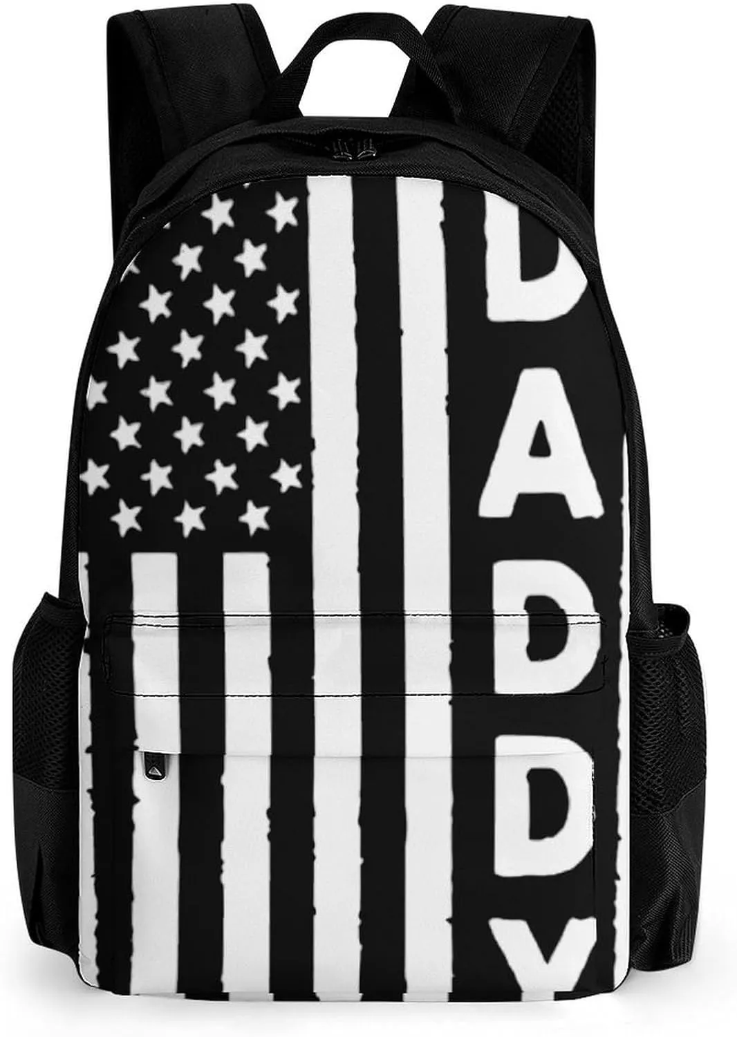 U.S. Daddy Flag Casual Backpack Lightweight Shoulders Bag Laptop Daypacks with Side Pocket for Workplace Travel