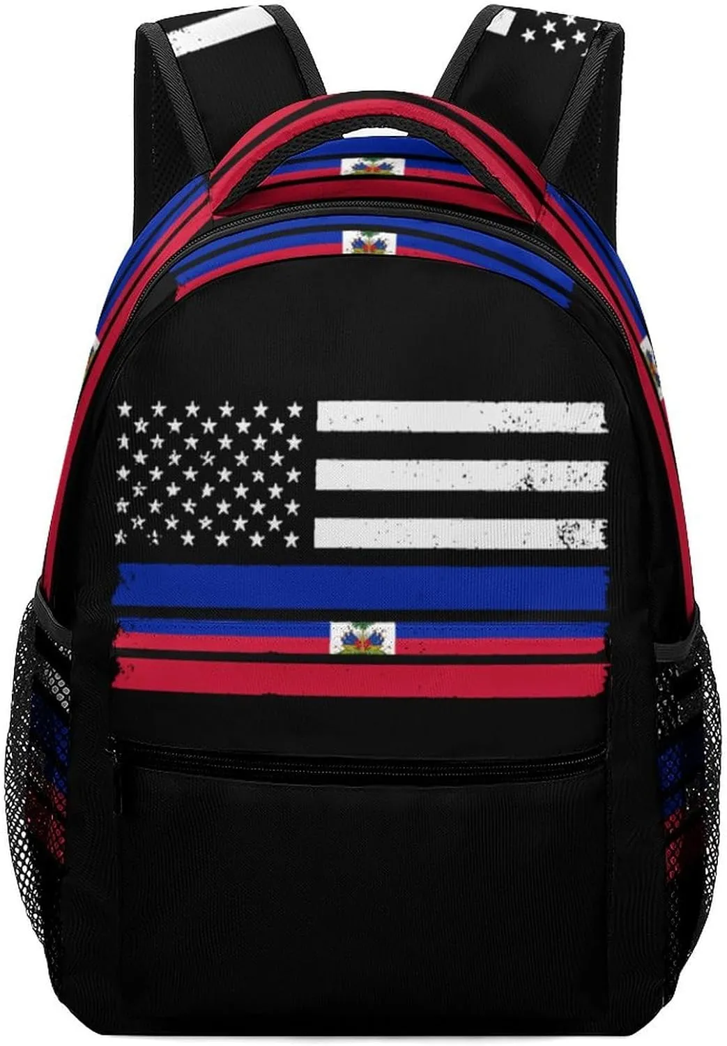U.S Haiti Flag Travel Backpack Lightweight Shoulders Bag Laptop Daypack for Work Office
