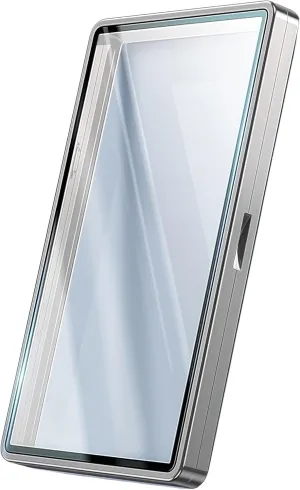 UV-Resistant Magnetic Metal Slab Case for 35pt PSA, BGS, CGC Graded Cards. High Alumina Glass, Multi-Point Magnetic Lock, Durable Metal Frame, Stackable Design. Silver