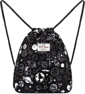 Van Caro Drawstring Backpack String Bag Sackpack Cinch Daypack Fashion Shoulder Bags