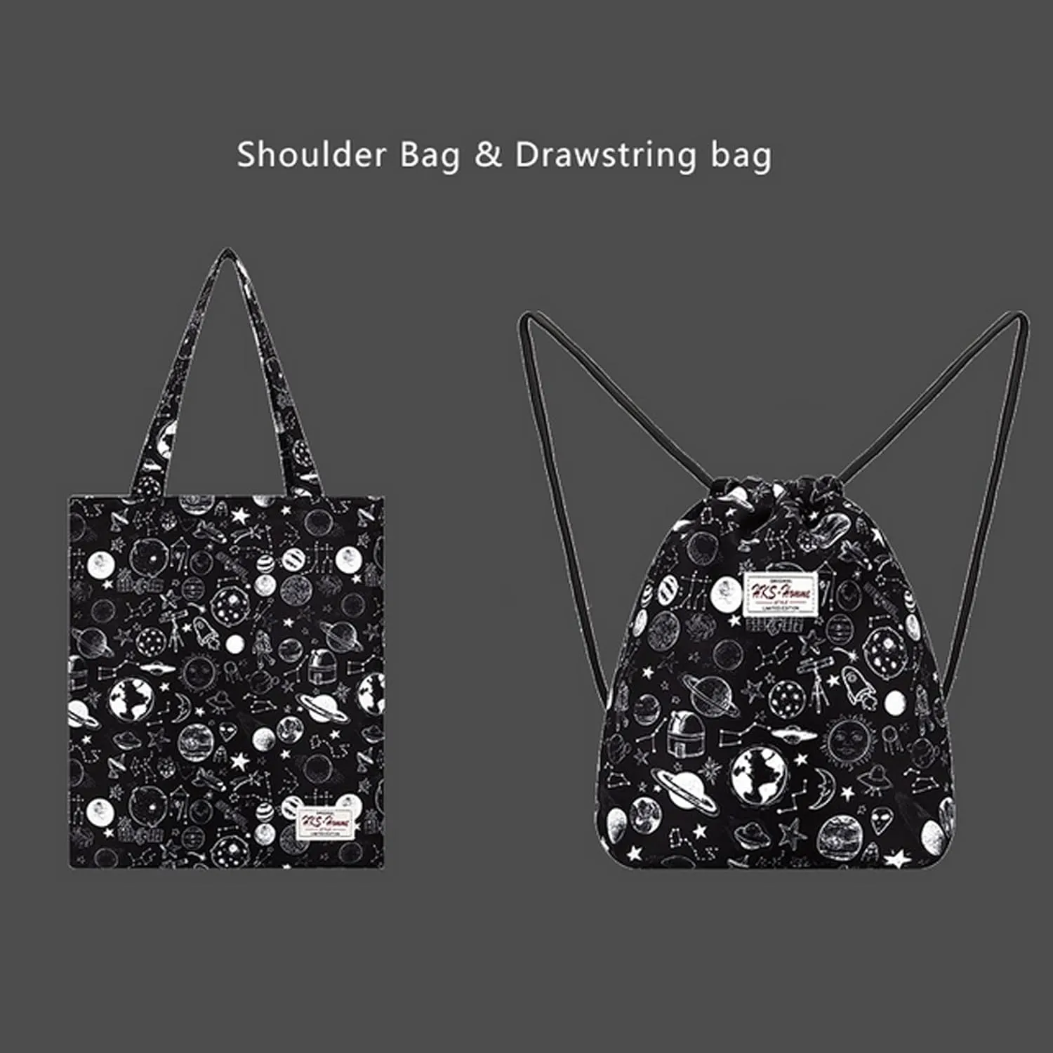 Van Caro Drawstring Backpack String Bag Sackpack Cinch Daypack Fashion Shoulder Bags