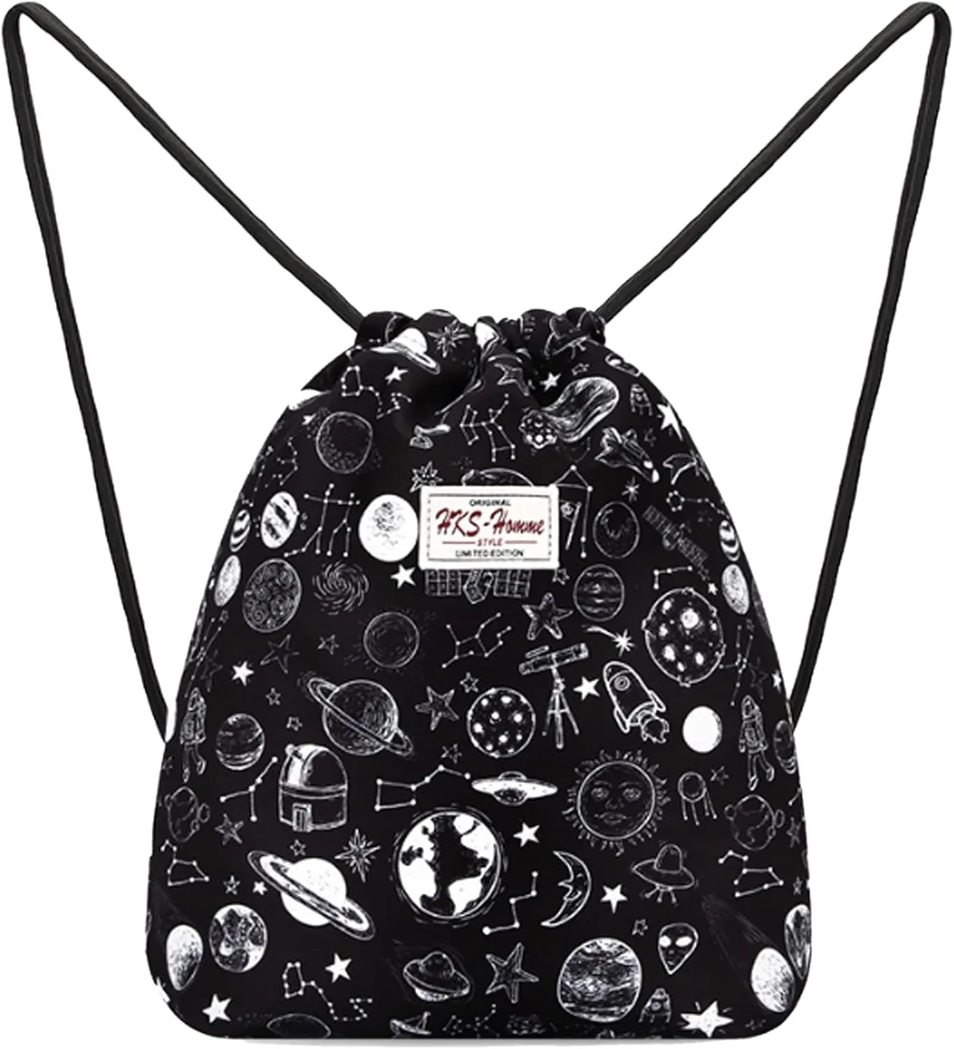 Van Caro Drawstring Backpack String Bag Sackpack Cinch Daypack Fashion Shoulder Bags