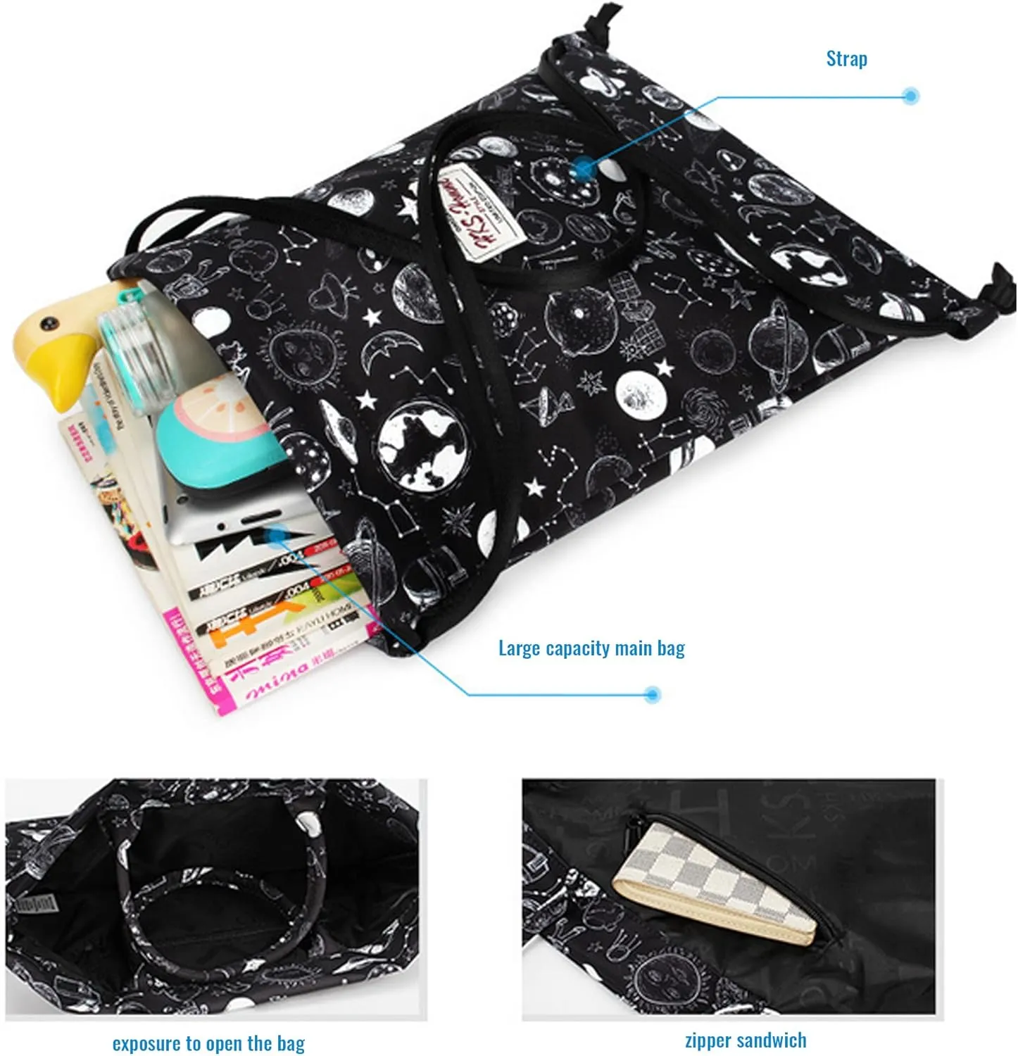 Van Caro Drawstring Backpack String Bag Sackpack Cinch Daypack Fashion Shoulder Bags