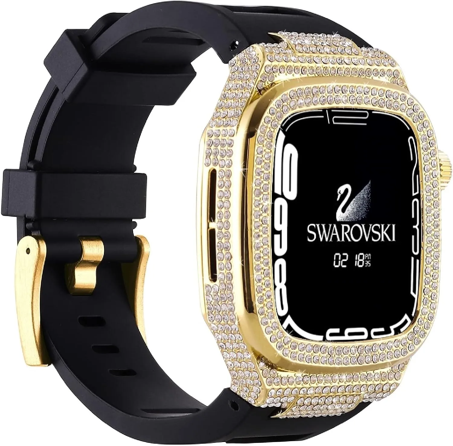 VeveXiao Rugged Case with Band Compatible with Apple Watch bands 45mm 44mm Metal Protective Cover Case with Silicone Strap Shockproof Bumper for iWatch Series 9 8 7 6 5 4 SE Mens Womens Strap