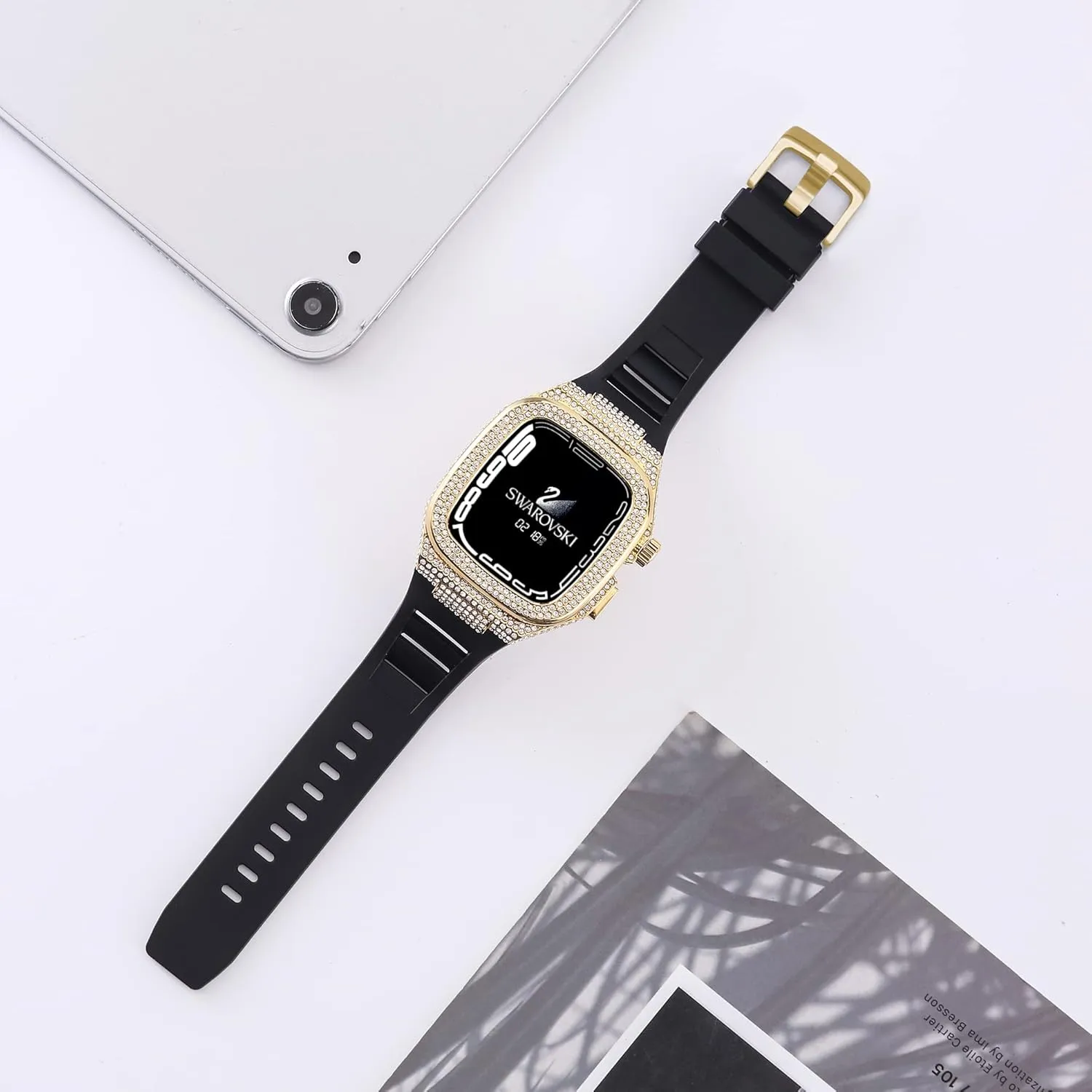 VeveXiao Rugged Case with Band Compatible with Apple Watch bands 45mm 44mm Metal Protective Cover Case with Silicone Strap Shockproof Bumper for iWatch Series 9 8 7 6 5 4 SE Mens Womens Strap