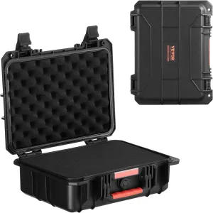 VEVOR Weatherproof Hard Case, Heavy Duty Protective Dry Box Case with Pre-Cut Foam, and Retractable Pull Handles for Travel, Hunting, Military, Tactical, IP67 Waterproof Case for Cameras (40x32x16.6)