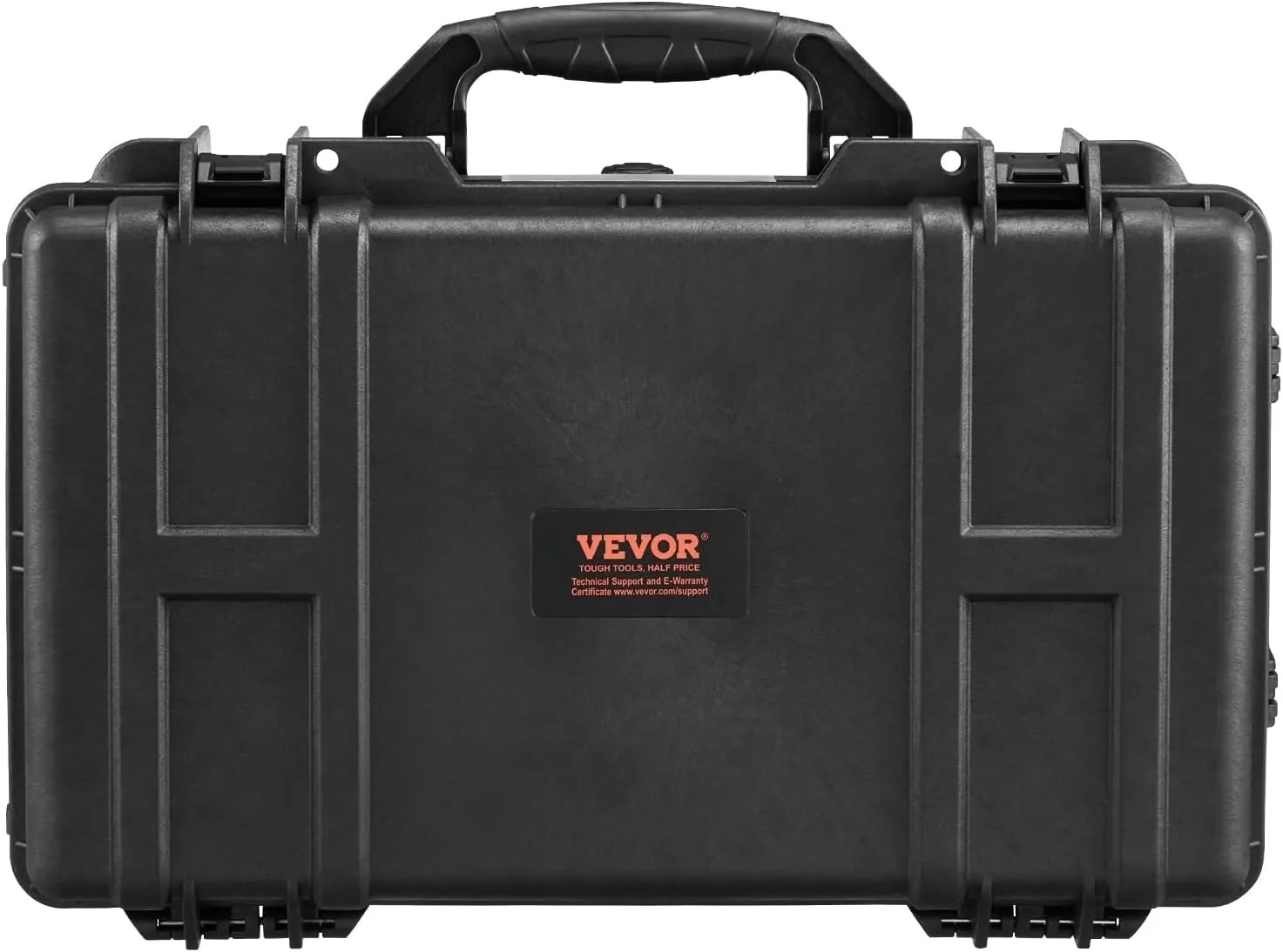 VEVOR Weatherproof Hard Case, Heavy Duty Protective Dry Box Case with Pre-Cut Foam, Wheels & Retractable Pull Handles for Travel, Hunt, Military, Tactical, IP67 Waterproof Case for Cameras (64x51x25)