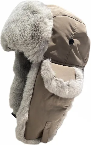 Vintage Warm Aviator Hat, Winter Faux Fur Trapper Hat, Hunting Hat with Ear Flaps for Men