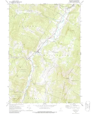 Waitsfield VT topo map, 1:24000 Scale, 7.5 X 7.5 Minute, Historical, 1970, Updated 1988, 26.9 x 22 in