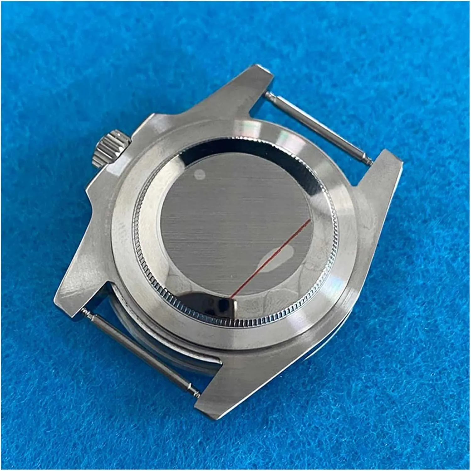 Watch Case 40mm Crystal Shell Cover Stainless Steel For NH35 Movement 5ATM Waterproof Watch case(Black)