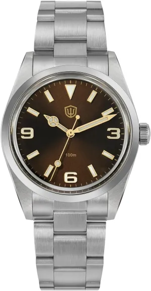 watchdives VH31 Quartz Watch, WD1016 V2 Men Watches 37mm Dial Stainless Steel Wristwatch Sweep Sports Watch 100M Waterproof