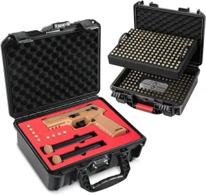 Waterproof and Lockable Pistol Case for Sig Sauer P320/P365 & 350 Round Bullet Locking Storage Case