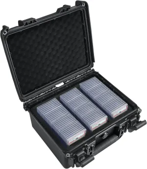 Waterproof Graded Card Storage Box Compatible with 102 Slabs, Sports Trading Card Case Fits PSA, CSG, BGS, CGC, SGC, Magnetic Cards Holder and Top Loaders
