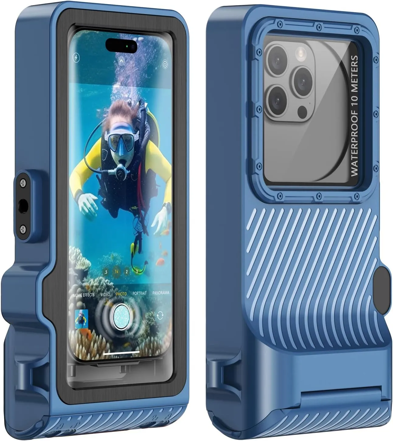 Waterproof Phone Case for Snorkeling - Underwater Touchscreen Housing Universal IP68 Professional Waterproof Photography & Video Case for iPhone Samsung Motorola Series[up to 6.9inch](Drak Blue)