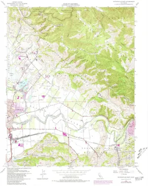 Watsonville East CA topo map, 1:24000 Scale, 7.5 X 7.5 Minute, Historical, 1955, Updated 1981, 26.7 x 22 in