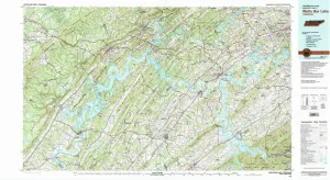 Watts Bar Lake TN topo map, 1:100000 Scale, 30 X 60 Minute, Historical, 1981, Updated 1984, 24.1 x 44.2 in