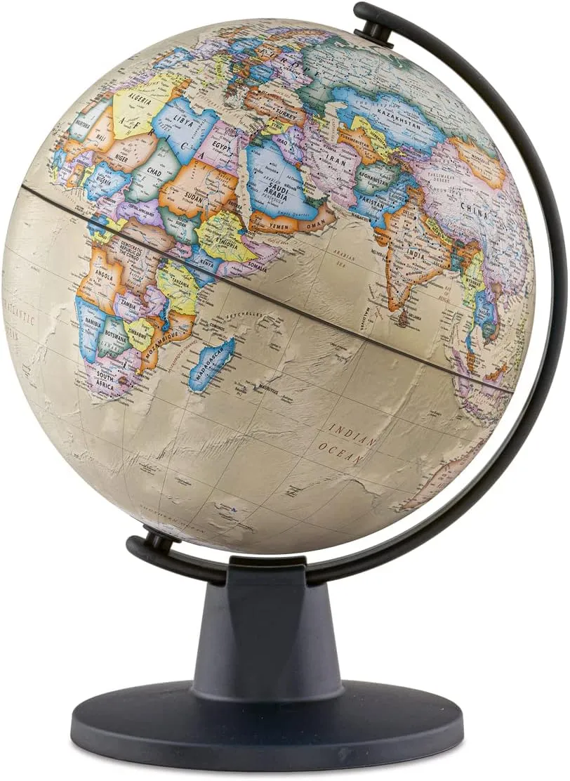 Waypoint Geographic GeoClassic 6" Ready-to-Assemble Antique Ocean World Globe - Up-To-Date Cartography for Educational Reference or Office Decor