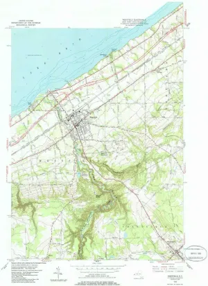 Westfield NY topo map, 1:24000 Scale, 7.5 X 7.5 Minute, Historical, 1954, Updated 1985, 28.4 x 20.6 in