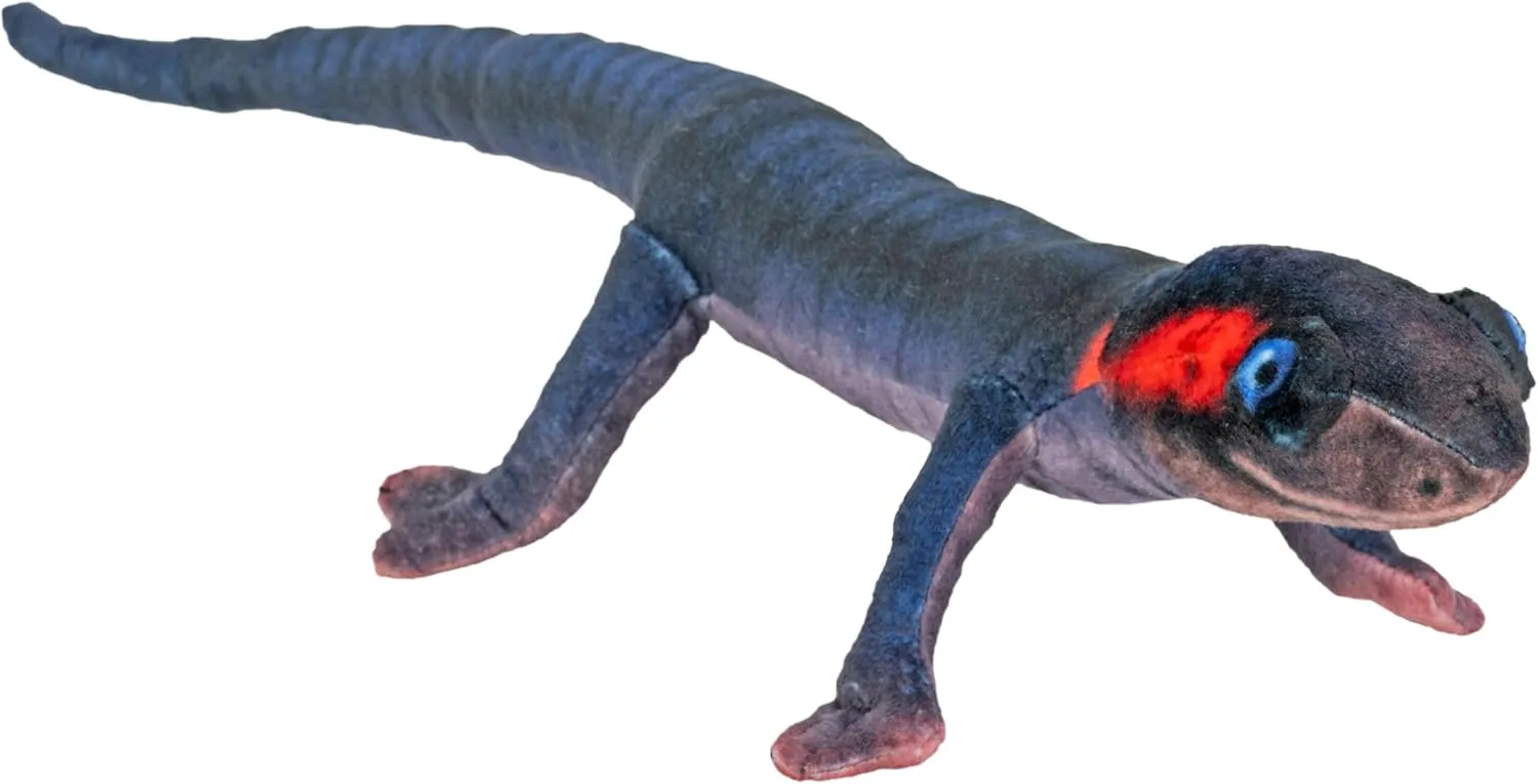 Wild Republic Coilkins Red Cheeked Salamander, Stuffed Animal, 12 Inch, Plush Toy, Fill is Spun Recycled Water Bottles