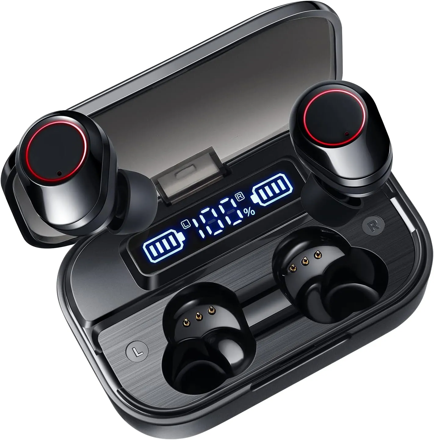 Wireless Earbuds Bluetooth 5.3 Headphones with Superior Stereo Sound, Bass Boosted, IPX8 Waterproof Earphones, 8Hrs Long Playtime/Single Charge, Touch Control in-Ear Headset w/Mic