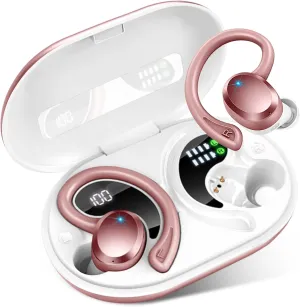 Wireless Earbuds Sport, Bluetooth 5.3 Headphones Bass Hi-Fi Stereo Over Ear Buds, 48Hrs Noise Cancelling Headset with Earhook, IP7 Waterproof Earphones Workout Running for Laptop Pad Android iOS