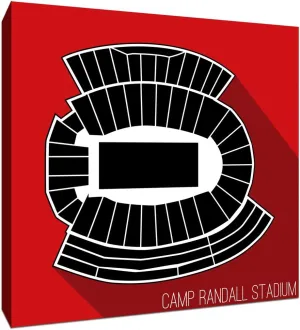 Wisconsin - Camp Randall Stadium - College Football Seating Map - 9x9 Gallery Wrapped Canvas Wall Art
