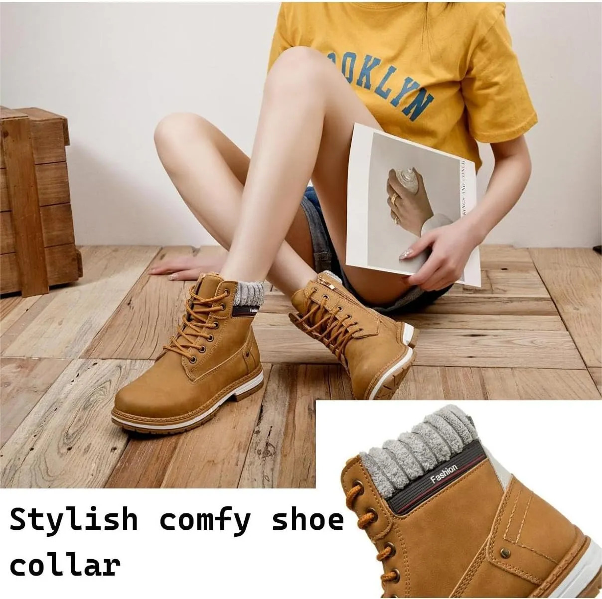 Women Work Boots - Waterproof Hiking Outdoor Lightweight Construction Composite Comfortable Zipper Hiking