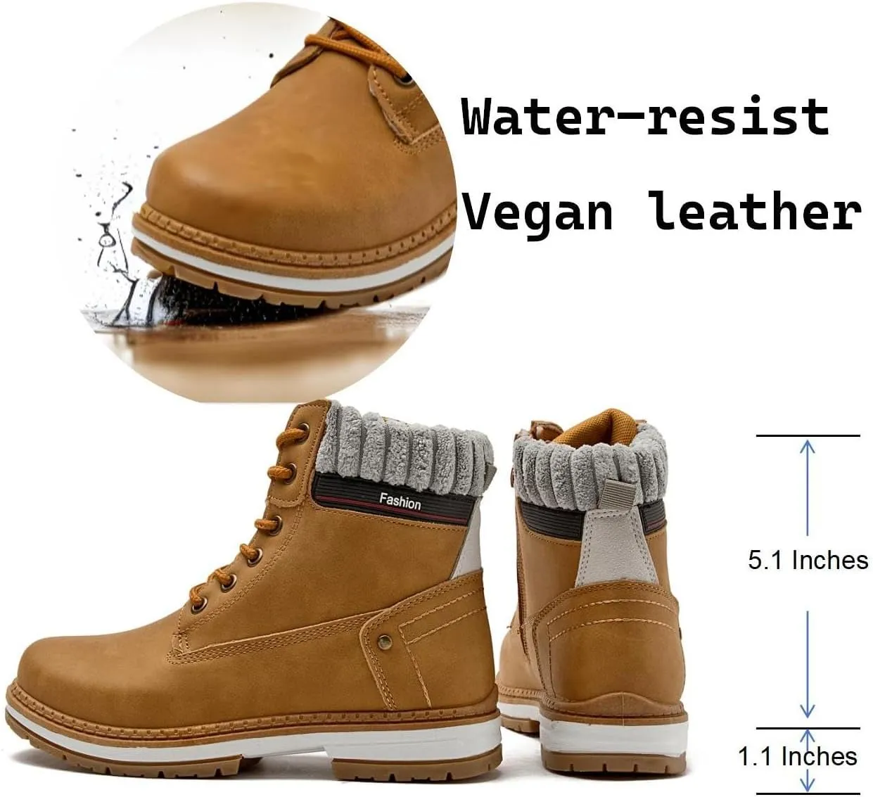 Women Work Boots - Waterproof Hiking Outdoor Lightweight Construction Composite Comfortable Zipper Hiking
