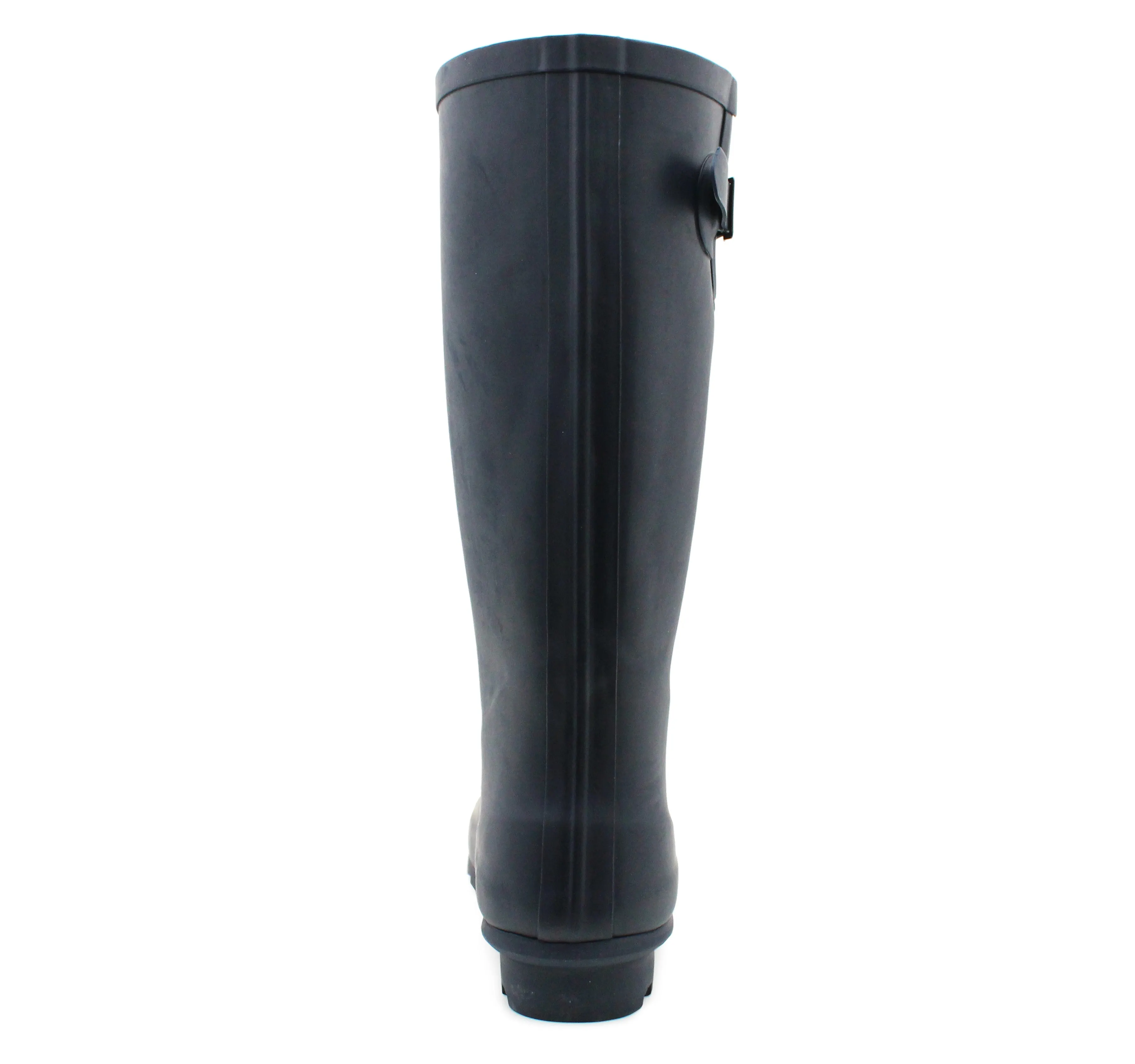 Womens Adjustable Calf Wellies Navy Waterproof Festival Rain Boot Dog Walking Mud Wellington Boots