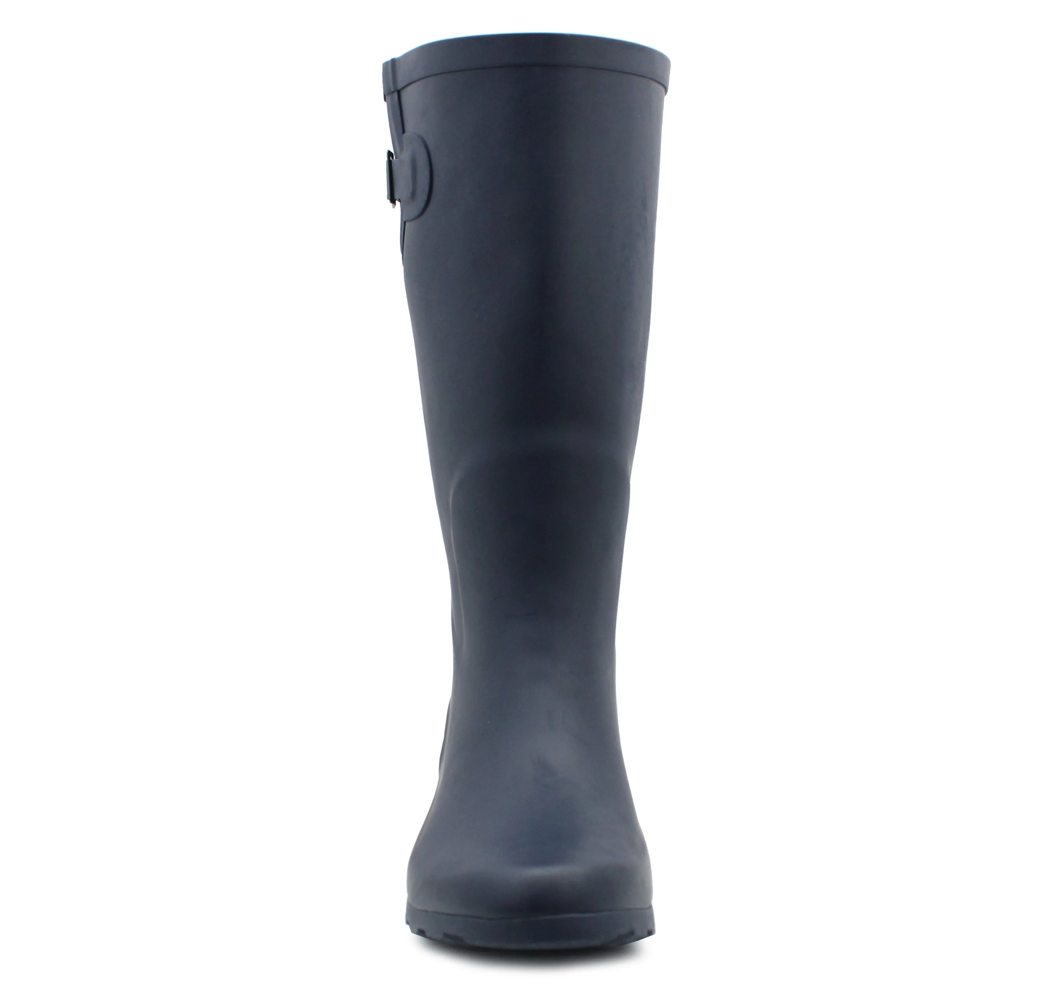 Womens Adjustable Calf Wellies Navy Waterproof Festival Rain Boot Dog Walking Mud Wellington Boots