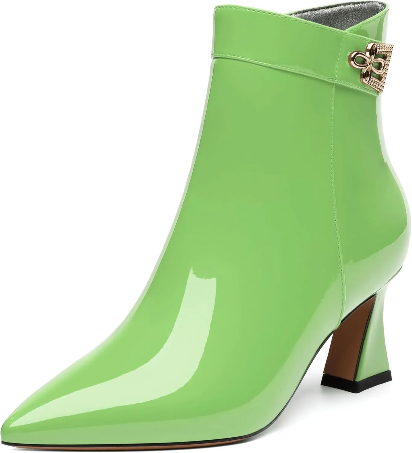 Women's ankle boots, mid heeled pointed fashion sexy boots, 2.5-inch slim high heels
