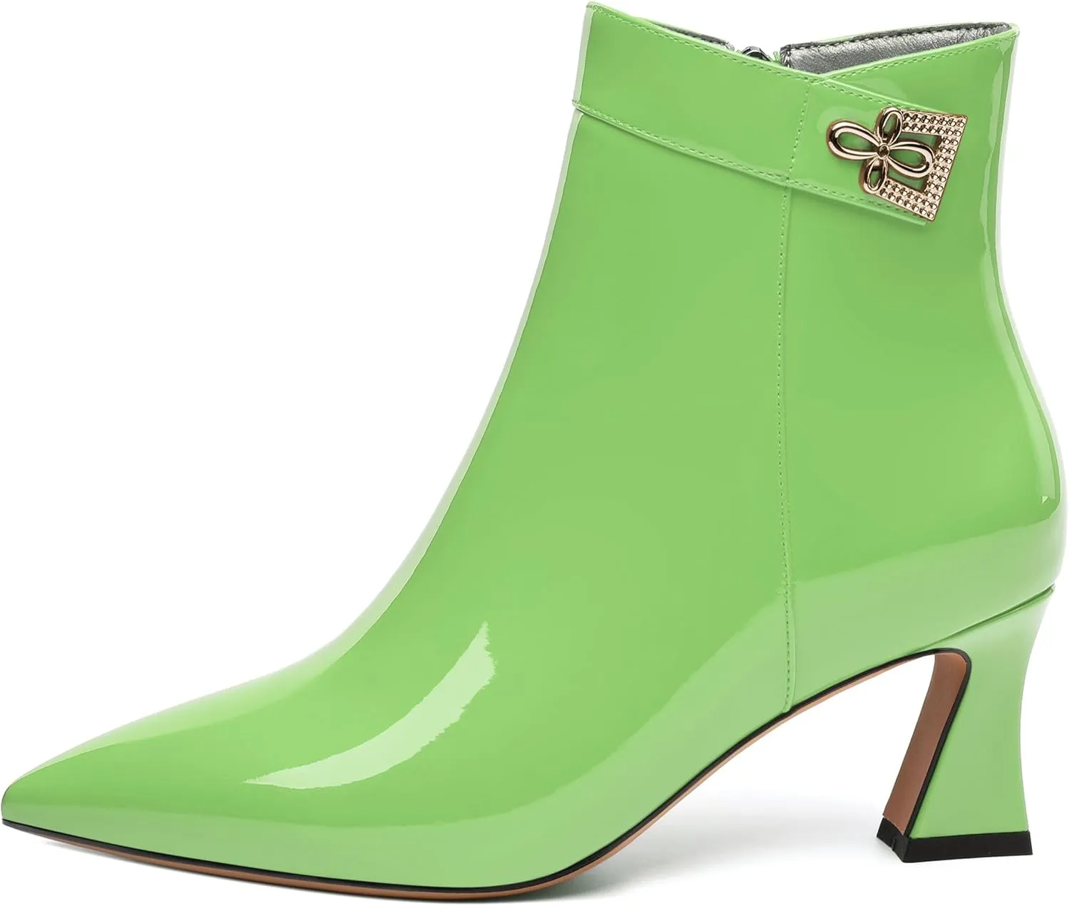 Women's ankle boots, mid heeled pointed fashion sexy boots, 2.5-inch slim high heels