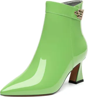 Women's ankle boots, mid heeled pointed fashion sexy boots, 2.5-inch slim high heels