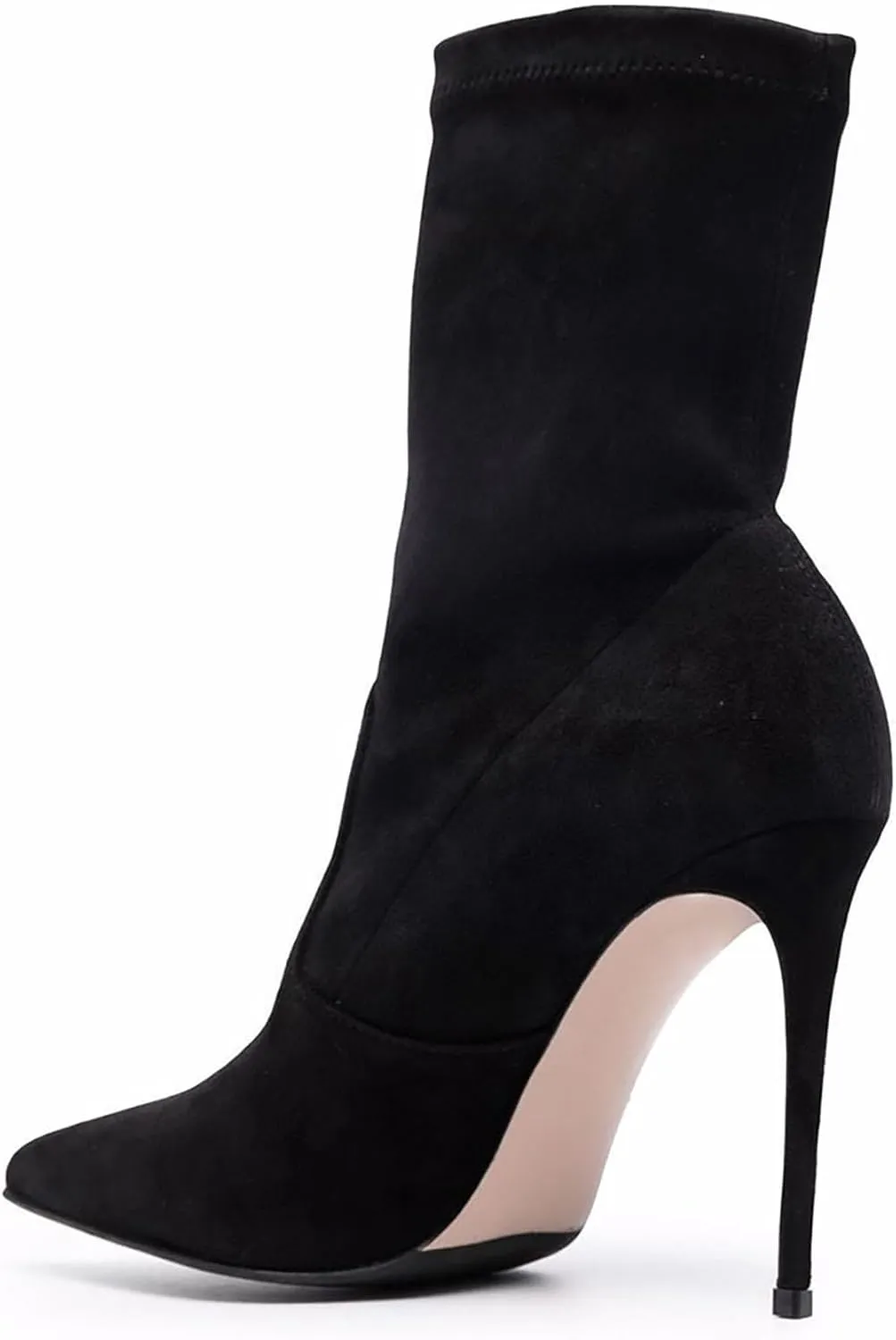 Women's Boots Sexy Pointed Toe Ankle Boots Fashion Stiletto Heel Booties Solid Color Suede Slip On Dress Booties Classic Party Short Boots Western High Heel Shoes