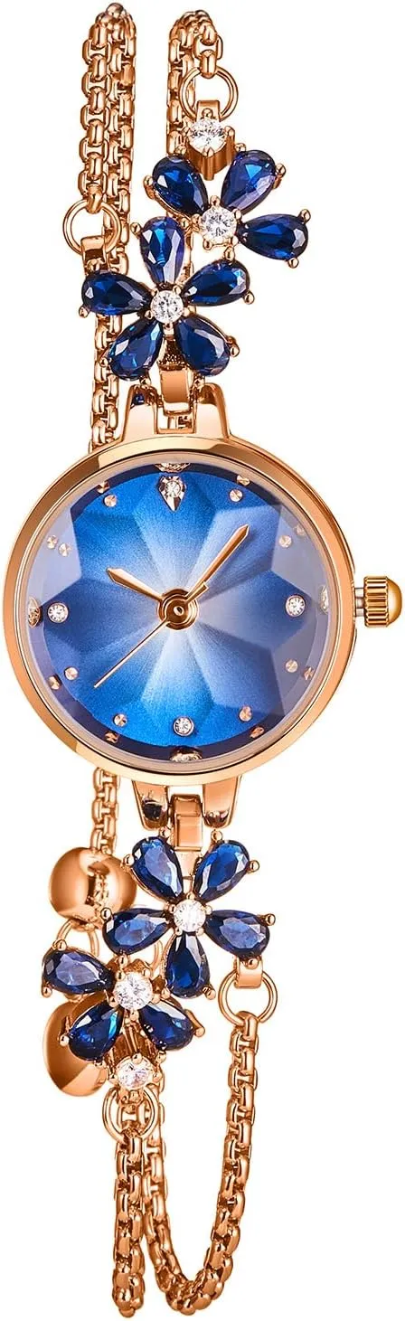 Women's Bracelet Watches Ladies Quartz Wrist Watch with Green Dial Bezel with Crystals in Movement Bracelet Strap with Diamonds Waterproof